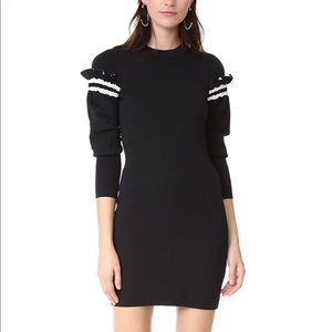 Phillip Lim knit black ruffle puff sleeve dress
